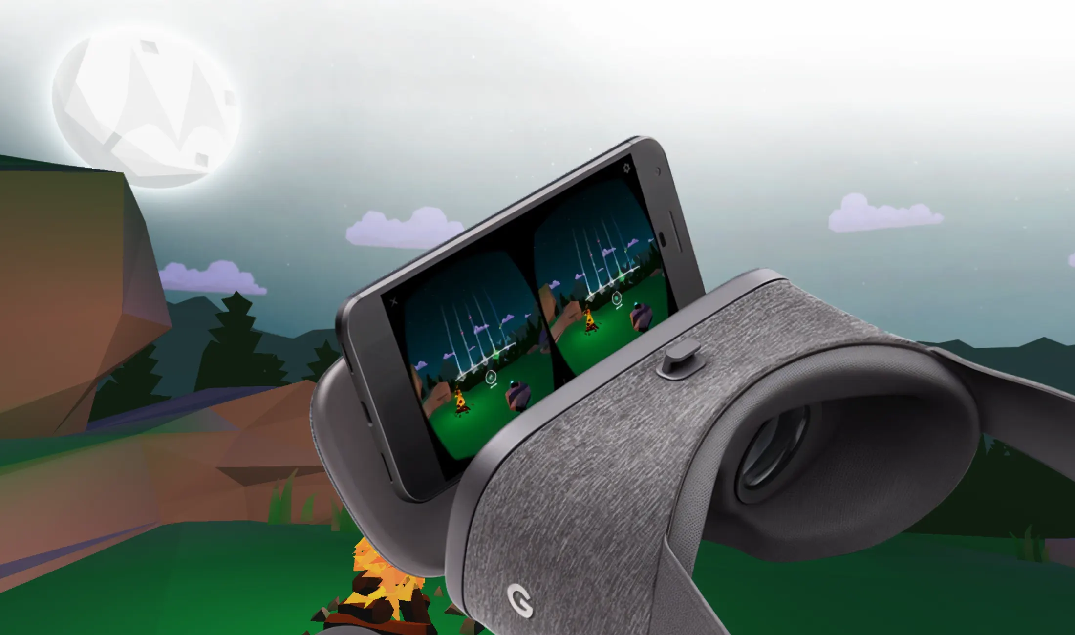 A visual representation of the HelloMoto VR app